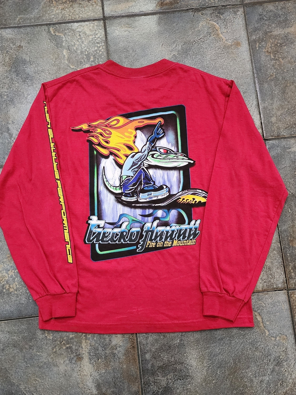 Vintage 90s Gecko Hawaii Boy's Medium Surfing Long Sleeve T Shirt New With Tags